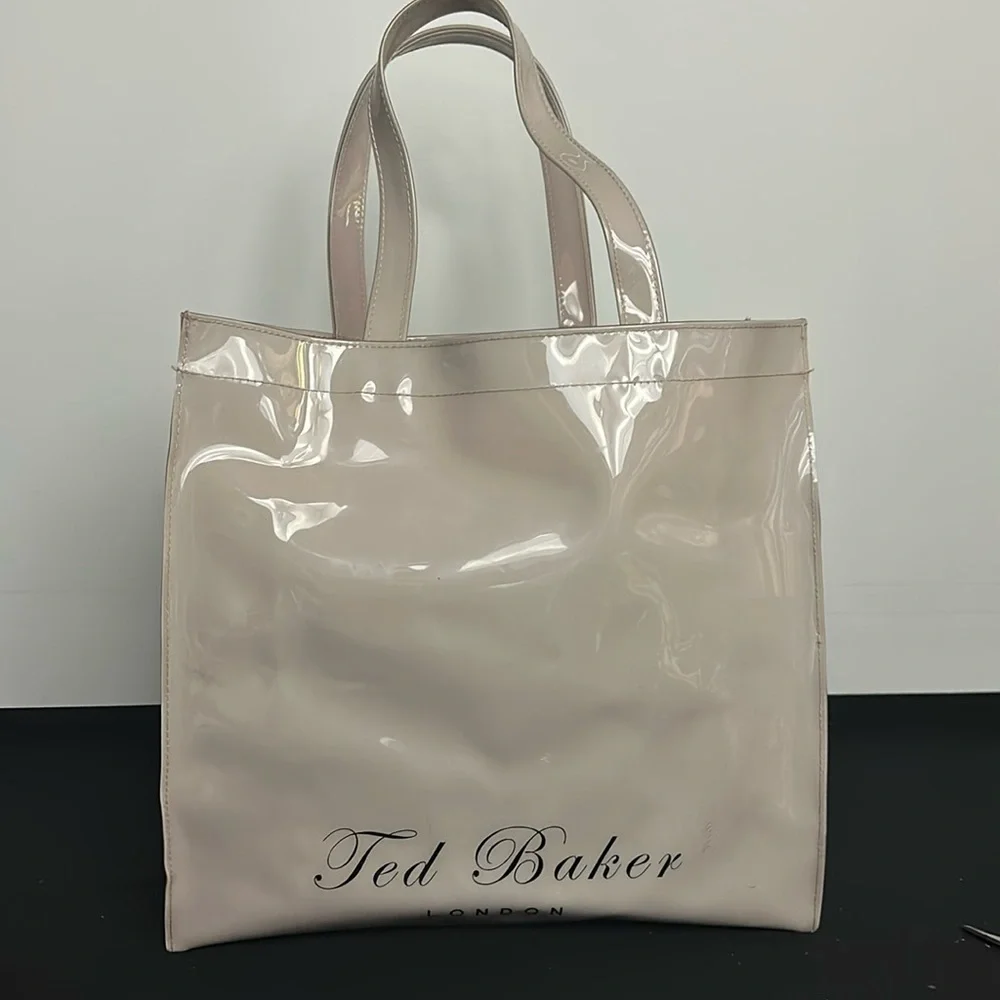 Ted Baker Tote Bag Cream PVC Large Double Shoulder Handles
